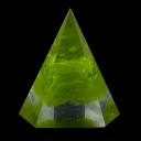 Zelené srdce pyramidy - broušená skleněná plastika