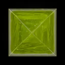 Zelené srdce pyramidy - broušená skleněná plastika