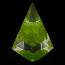 Zelené srdce pyramidy - broušená skleněná plastika