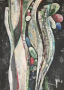 Vertikální rezonance - akryl na plátně