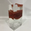 Fire - skleněná plastika s barvou červeného rubínu