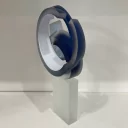 Mezi kruhy - broušená skleněná lepená plastika mat