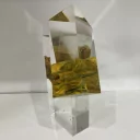 Yellow - skleněná broušená lepená plastika