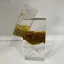 Yellow - skleněná broušená lepená plastika