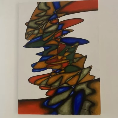 Vitráž pohybu - obraz olej na plátně