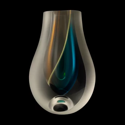 Jantar a safír broušená váza