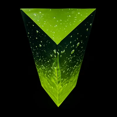 Zelená harmonie - broušená skleněná plastika